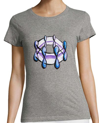 Camiseta Mujer Manga Corta molécula de benceno química orgánica laTostadora - latostadora.com - Modalova