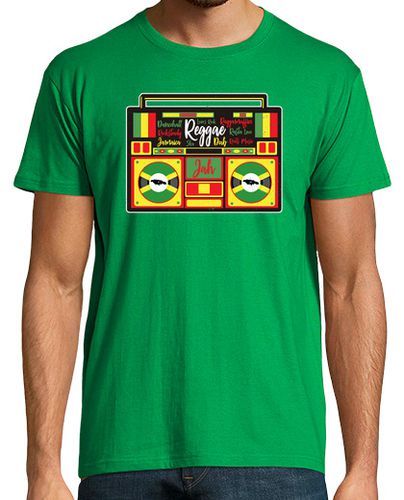 Camiseta Jamaica reggae boombox vintage retro tape vinyl roots rasta - latostadora.com - Modalova