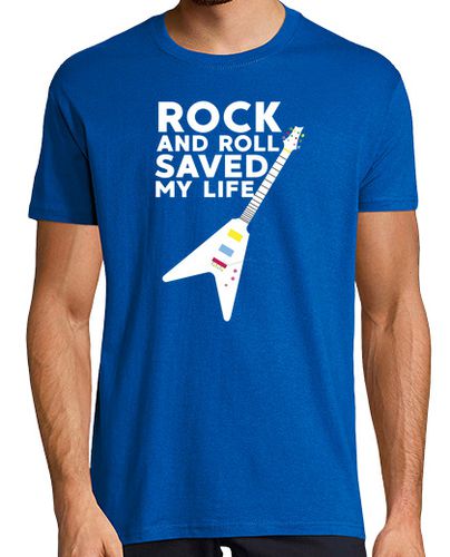 Camiseta Hombre Manga Corta Rock and Roll Saved My Life - Musica, Guitarra, Rock laTostadora - latostadora.com - Modalova