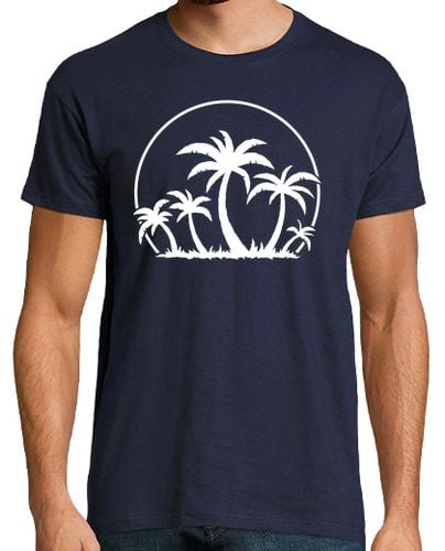 Camiseta Hombre Manga Corta palmeras y puesta de sol en blanco laTostadora - latostadora.com - Modalova