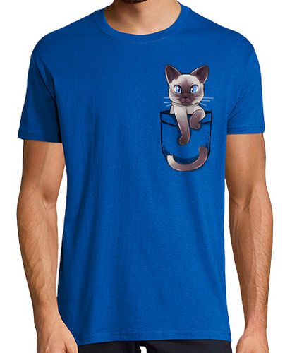 Camiseta Hombre Manga Corta bolsillo lindo gato siamés - camisa para hombre laTostadora - latostadora.com - Modalova