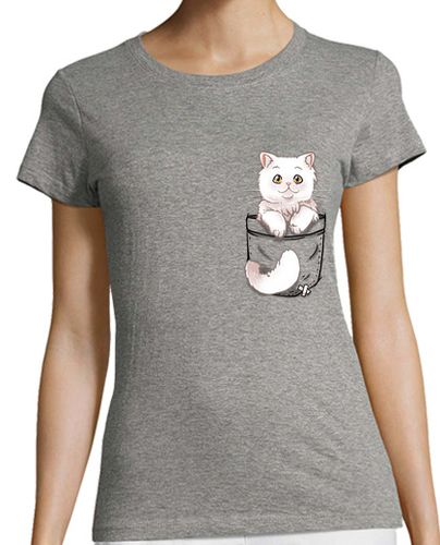 Camiseta Mujer Manga Corta gato persa lindo bolsillo - camisa de mujer laTostadora - latostadora.com - Modalova