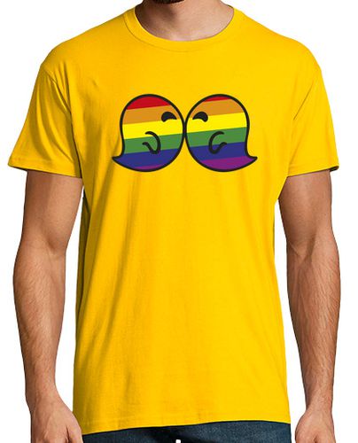 Camiseta Gaysper Kiss. Hombre, manga corta, amarillo limón, calidad extra - latostadora.com - Modalova