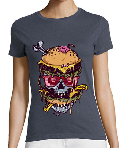 Camiseta mujer cráneo de hamburguesa - latostadora.com - Modalova