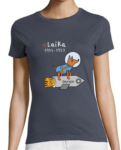Camiseta mujer Laika - Mujer, manga corta, gris oscuro, calidad premium - latostadora.com - Modalova