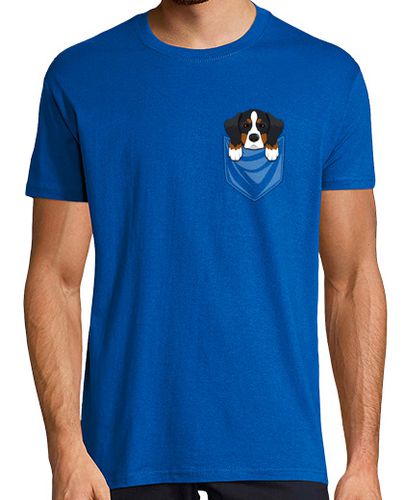 Camiseta Hombre Manga Corta Perro Bernés De La Montaña Bolsillo laTostadora - latostadora.com - Modalova