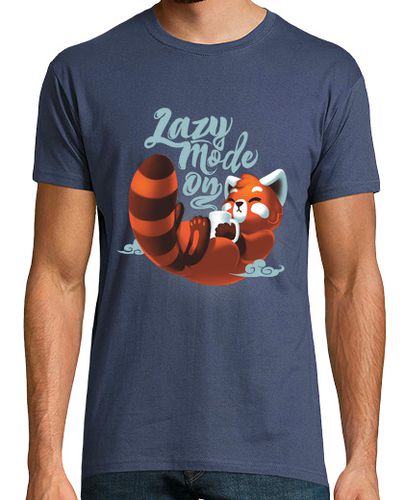 Camiseta Lazy mode ON - Cute Red Panda - Coffee - latostadora.com - Modalova