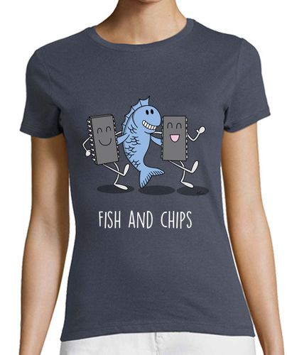 Camiseta mujer Fish and Chips black laTostadora - latostadora.com - Modalova