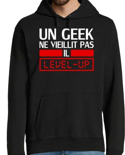 Sudadera Con Capucha Para Hombre un geek no envejece sube de nivel laTostadora - latostadora.com - Modalova