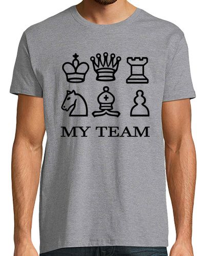 Camiseta Hombre, manga corta, gris vigoré, calidad extra, ajedrez - latostadora.com - Modalova