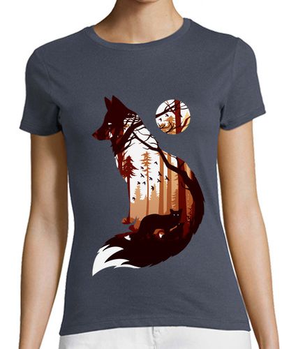 Camiseta Mujer Manga Corta silueta de zorro laTostadora - latostadora.com - Modalova