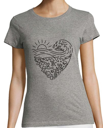 Camiseta mujer Amar el mar -black- M2 - latostadora.com - Modalova