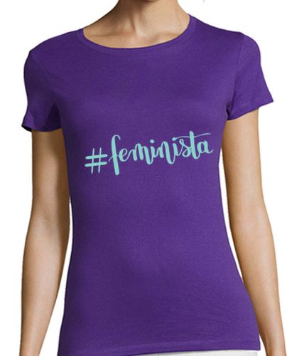 Camiseta mujer hashtag Feminista turquesa - latostadora.com - Modalova