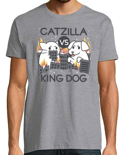 Camiseta Catzilla vs king dog - latostadora.com - Modalova