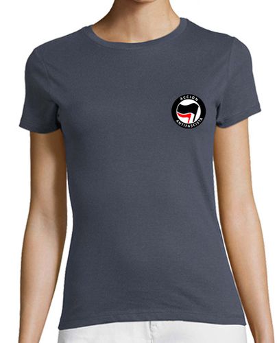 Camiseta mujer Camiseta azulgris m - Acción antifascista black flag first - latostadora.com - Modalova