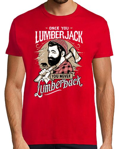 Camiseta Leñador Madera Ilustración Retro Lumberjack Vintage Color Leñadores - latostadora.com - Modalova