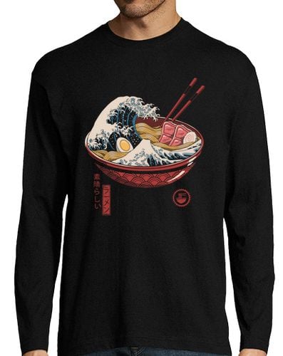 Camiseta Hombre Manga Larga gran ola de ramen laTostadora - latostadora.com - Modalova