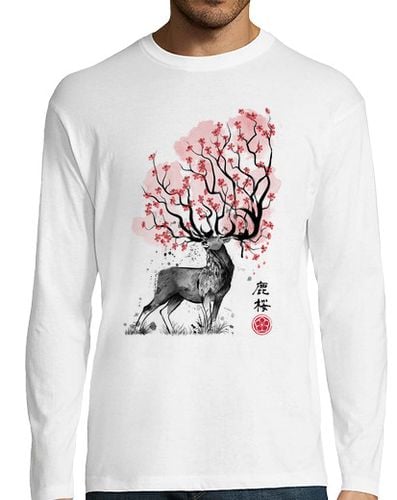 Camiseta Hombre Manga Larga Sakura Deer laTostadora - latostadora.com - Modalova