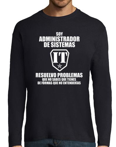 Camiseta Hombre Manga Larga SOY ADMINISTRADOR DE SISTEMAS laTostadora - latostadora.com - Modalova