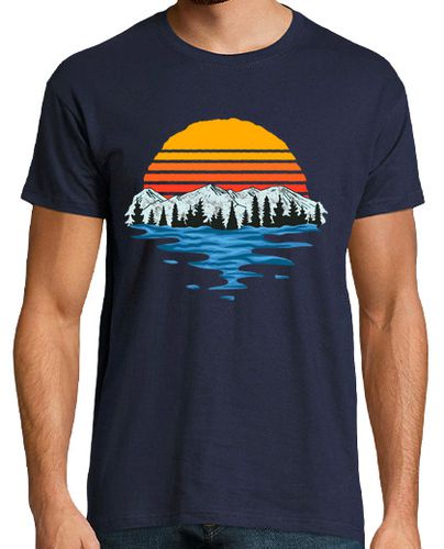 Camiseta Puesta De Sol Lago Montañas Nevadas Árboles Naturaleza - latostadora.com - Modalova