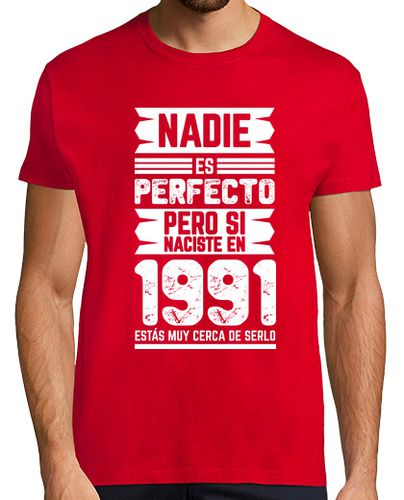 Camiseta Hombre Manga Corta Nadie Es Perfecto 1991 laTostadora - latostadora.com - Modalova