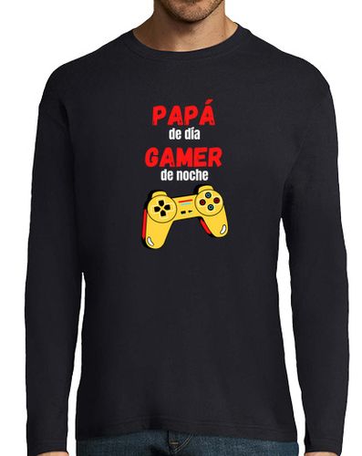 Camiseta Hombre Manga Larga Papá de día gamer de noche laTostadora - latostadora.com - Modalova