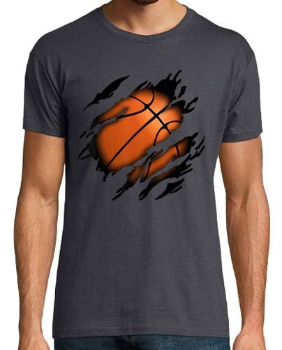 Camiseta Hombre Manga Corta Rasgado Camiseta Balón Baloncesto Basketball Deporte NBA Basket laTostadora - latostadora.com - Modalova