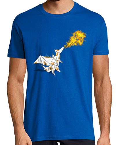 Camiseta Dragón origami en llamas - latostadora.com - Modalova