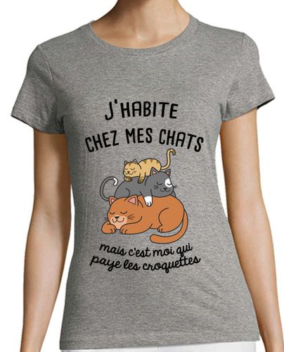 Camiseta Mujer Manga Corta dibujando tres gatos laTostadora - latostadora.com - Modalova