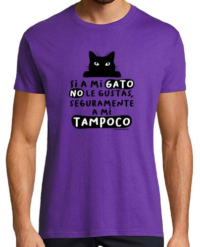 Camiseta Si a mi gato no le gustas - negro - latostadora.com - Modalova