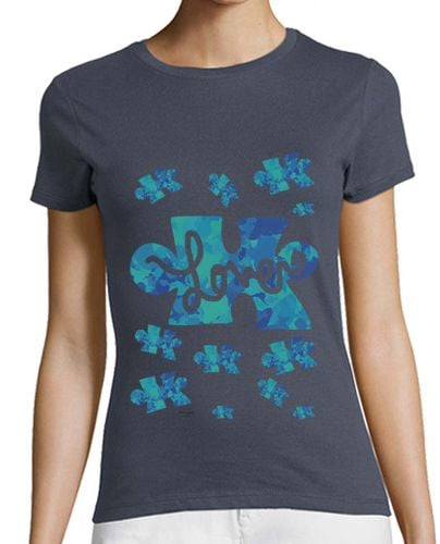 Camiseta Mujer Manga Corta Puzzle acuarela love laTostadora - latostadora.com - Modalova