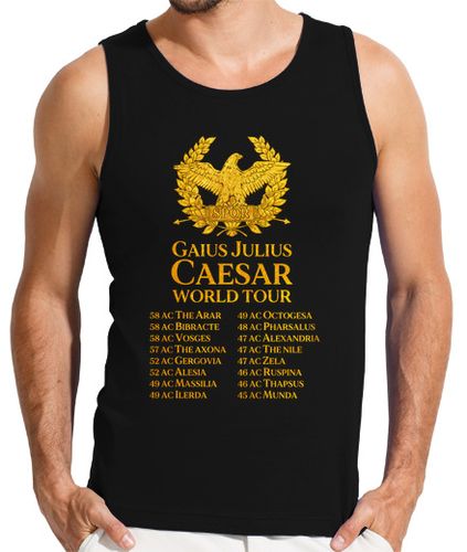 Camiseta Hombre Sin Mangas Gira Conciertos World Tour Imperio Romano SPQR Julio Cesar Roma laTostadora - latostadora.com - Modalova