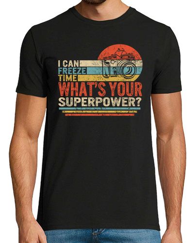 Camiseta Hombre Manga Corta puedo congelar el tiempo ¿cuál es tu superpotencia camisa regalo de fotógrafo camiseta de la cámara laTostadora - latostadora.com - Modalova