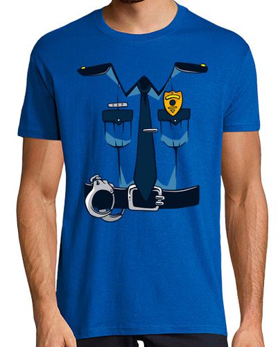 Camiseta Disfraz Uniforme De Agente De Policía Placa Y Esposas Carnaval - latostadora.com - Modalova