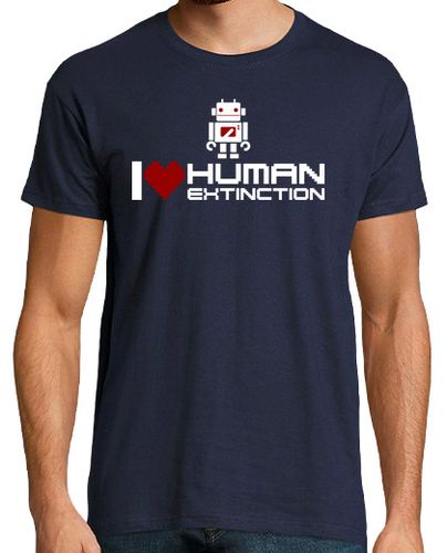 Camiseta Hombre Manga Corta I love human extinction blanco laTostadora - latostadora.com - Modalova