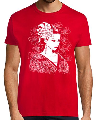 Camiseta Hombre Manga Corta Flor de geisha japonesa laTostadora - latostadora.com - Modalova