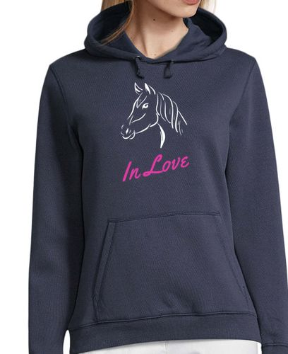 Sudadera Con Capucha Para Mujer caballo enamorado montando camiseta laTostadora - latostadora.com - Modalova