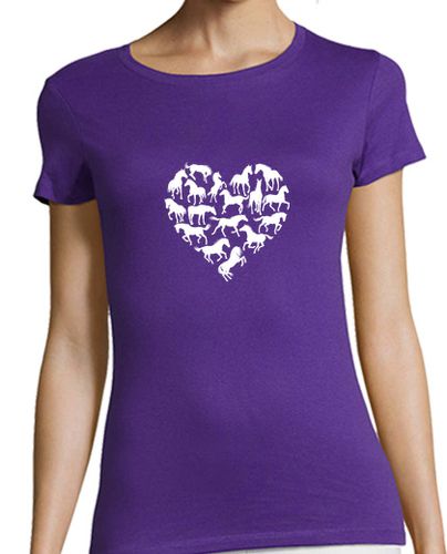 Camiseta mujer camiseta de equitación de corazón de ca - latostadora.com - Modalova
