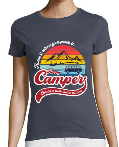 Camiseta mujer Happy Camper - latostadora.com - Modalova