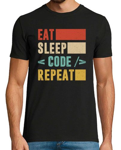 Camiseta Hombre Manga Corta camisa de ingeniería de software comer dormir código repetir ingeniero de software regalo tee progra laTostadora - latostadora.com - Modalova