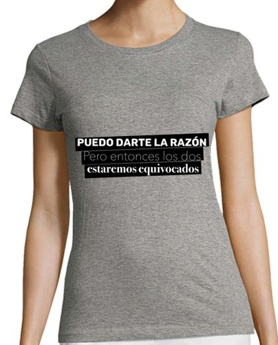 Camiseta mujer Darte la razón fondo negro - latostadora.com - Modalova