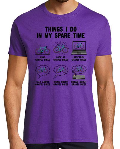 Camiseta cosas que hago en bicicleta de grava en mi tiempo libre - latostadora.com - Modalova
