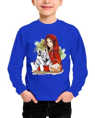 Camiseta Niño Manga Larga Unisex de manga larga, Caperucita y el lobo laTostadora - latostadora.com - Modalova