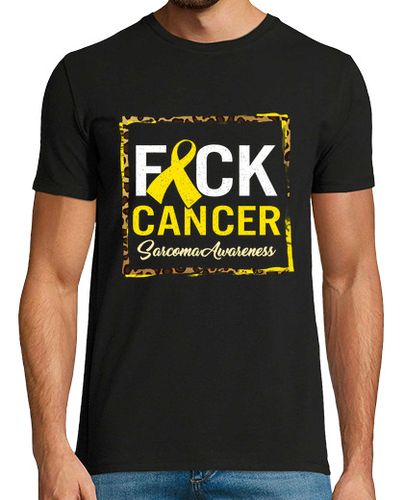 Camiseta Hombre Manga Corta joder cáncer sarcoma conciencia del cáncer de hueso camiseta motivacional cinta amarilla camisa guer laTostadora - latostadora.com - Modalova