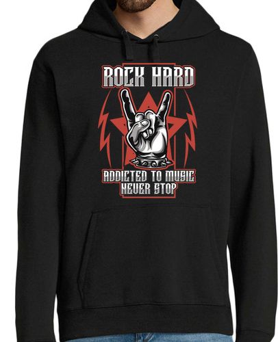 Sudadera Con Capucha Para Hombre Rock Hard Heavy Metal Símbolo Música Rock Duro Mano Cuernos Rockero laTostadora - latostadora.com - Modalova