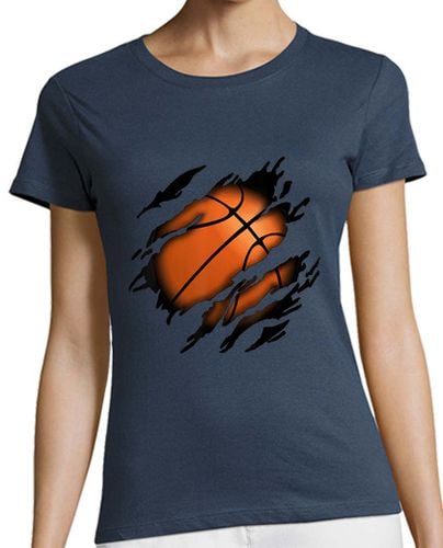 Camiseta Mujer Manga Corta Rasgado Camiseta Balón Baloncesto Basketball Deporte NBA Basket laTostadora - latostadora.com - Modalova