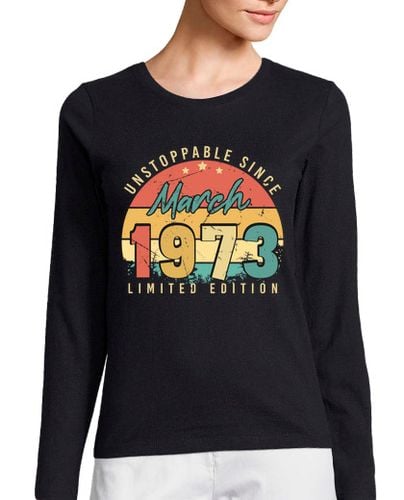 Camiseta Mujer Manga Larga marzo de 1973 retro imparable laTostadora - latostadora.com - Modalova