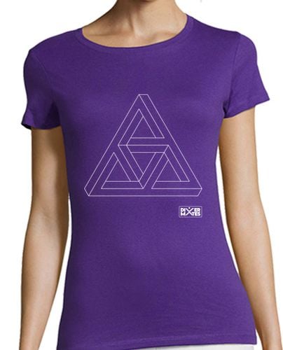 Camiseta Mujer Manga Corta Sierpinski imposible hueco blanco laTostadora - latostadora.com - Modalova