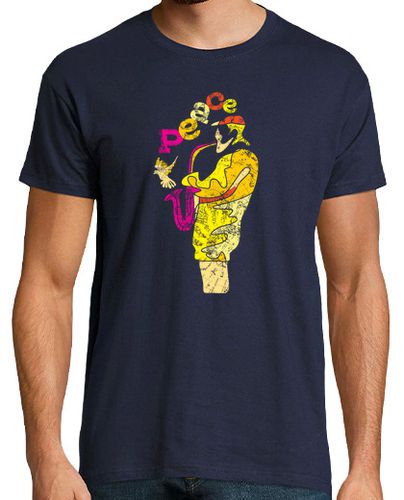 Camiseta paz jazz saxofonista músico laTostadora - latostadora.com - Modalova