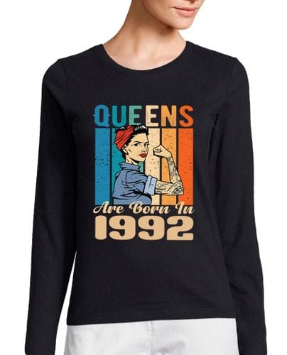 Camiseta Mujer Manga Larga las reinas nacen en 1992 laTostadora - latostadora.com - Modalova